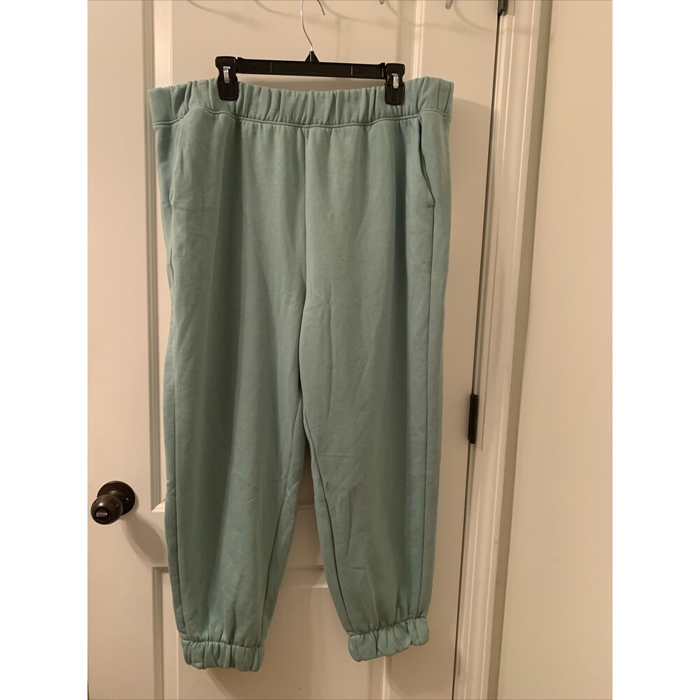 A New Day Women's Plus Size 1X Jogger Pants Sweatpants Green